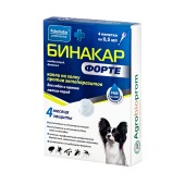 БИНАКАР ФОРТЕ капли для собак и щенков мелких пород, 4 пипетки по 0,5 мл