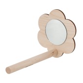 Жердочка прямая с зеркалом для птиц (10 * 15 см) микс, PetStandArt