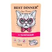 BEST DINNER Super Premium пауч для кошек и котят (ТЕЛЯТИНА, СУФЛЕ), 85 г