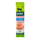 TITBIT лакомство крем-суп для кошек с кусочками лосося, 10 г