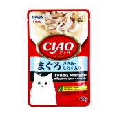 INABA Ciao Pouch пауч для кошек (ТУНЕЦ МАГУРО, КУРИНОЕ ФИЛЕ, ШИРАСУ), 40 г
