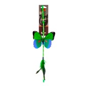 Игрушка-дразнилка WOGY Бабочка (12 * 10 см) с пером и колокольчиком на палочке