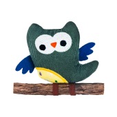 Игрушка мягкая WOGY Сова с мататаби и колокольчиком, микс (21/9 * 10 см) для животных