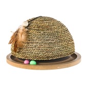 Игрушка-когтеточка WOGY Полусфера (30 * 30 * 18 см) для кошек с дразнилкой-перо и треком