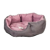 Лежанка №1 (50 * 40 * 18 см), серо-розовая, BLACK CAT