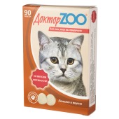 Лакомство ДОКТОРZOO для кошек СО ВКУСОМ КОПЧЁНОСТЕЙ и биотином, 90 табл