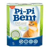 Наполнитель Pi-Pi Bent DELUXE FRESH GRASS комкующийся, коробка, 5 кг