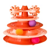 Игрушка WOGY Пирамида (23,5 * 23,5 * 21 см), с шариками и колокольчиками, вращается для кошек