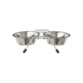 Миски металлические на подставке 2 * 0,2 л, ЗОЛОТАЯ РЫБКА