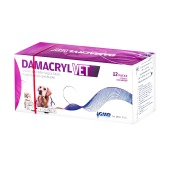 DAMACRYL (ПГА) плетеная рассасывающаяся нить (1 * 75 см, 3) с иглой 40 мм, 3/8, обратно-режущая, 12 шт
