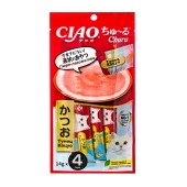 INABA Ciao Churu пюре из тунца кацуо для кошек, 4 шт по 14 г