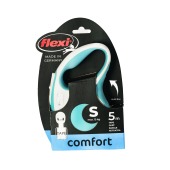 Рулетка COMFORT S (5 м, 15 кг) ремень, светло-синий, FLEXI