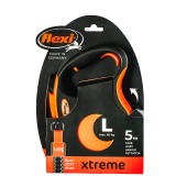 Рулетка XTREME L (5 м, 65 кг) ремень, черно-оранжевый, FLEXI
