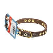 Ошейник №14 кожаный (ПОДКЛАД, МЕТАЛЛОФУРНИТУРА), ЧК