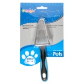 Пуходёрка металлическая треугольная, ручка: пластик + резина, DeLIGHT