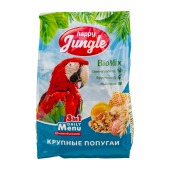 HAPPY JUNGLE корм для крупных попугаев, 500 г