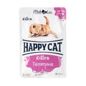 HAPPY CAT пауч для кошек (ТЕЛЯТИНА), 85 г.