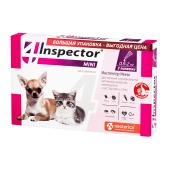 INSPECTOR MINI капли для кошек и собак 0,5 - 2 кг, 3 пипетки
