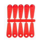 Бирка "Лепесток" с номером, под щипцы с красной иглой 50 * 18 мм, 50 шт