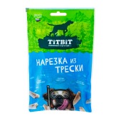 TITBIT лакомство нарезка из трески для собак, 80 г