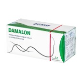 DAMALON (ПА) мультифиламентная нерассасывающаяся нить (1 * 75 см, 2-0) с иглой 26 мм, 1/2, колющая, 12 шт