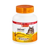 UNITABS BiotinPlus с Q10 для кожи и шерсти для кошек, 200 таб.