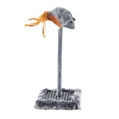 Игрушка-неваляшка WOGY Мышка-пищалка (8 * 5 см) мех с пером 11 см на пружинке 20 см