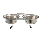 Миски металлические на подставке 2 * 0,7 л, ЗОЛОТАЯ РЫБКА