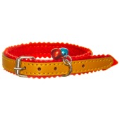 Ошейник №10 кожаный (СИНТЕПОН, УКРАШЕНИЕ, БУБЕНЧИКИ), КАСКАД