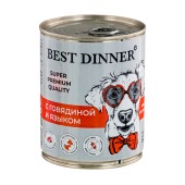 BEST DINNER Super Premium консервы для собак и щенков (ГОВЯДИНА, ЯЗЫК), 340 г