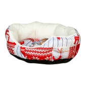 Лежанка НОВОГОДНИЕ ЧУДЕСА №1 белый мех (50 * 40 * 16 см), BLACK CAT