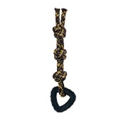 Игрушка WOGY канатная Треугольник TPR (7 * 7 см) на веревке с узлам, I-27 см, для собак, микс