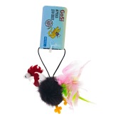 Игрушка Петух Виссарион из натуральной норки с хвостом из пера