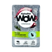 ALPHAPET WOW пауч для кошек с чувствительным пищеварением (КРОЛИК, ПОТРОШКИ), 85 г