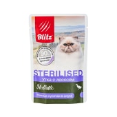 BLITZ HOLISTIC пауч для стерилизованных кошек (УТКА, ЛОСОСЬ), 85 г