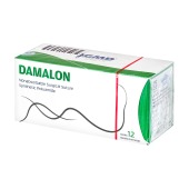 DAMALON (ПА) мультифиламентная нерассасывающаяся нить (1 * 75 см, 3-0) с иглой 26 мм, 1/2, колющая, 12 шт