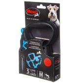 Рулетка SAFARI M (5 м, 20 кг) синий жираф, FLEXI