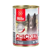 BLITZ CLASSIC консервы для собак всех пород и возрастов (КУРИЦА, ТЕЛЯТИНА), 400 г.
