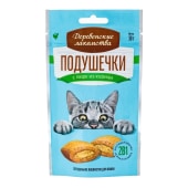 ДЕРЕВЕНСКИЕ ЛАКОМСТВА подушечки с пюре из курицы для кошек, 30 г