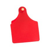 Бирка двойная СКС (75 * 100 мм + 61 * 80 мм) красная металл.наконечник (под щипцы СКС с иглой), 100 шт