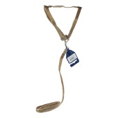 Комплект шлейка (ОШ до 25 см) и поводок (1,2 м), 1,2 см, БЕЖЕВЫЙ, ДАРЭЛЛ