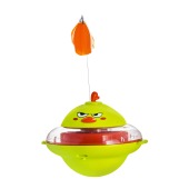 Игрушка-неваляшка WOGY Цыпа-кормушка (25/11 * 14 см) для кошек, интерактивная, с дразнилкой перо, лазерной указкой