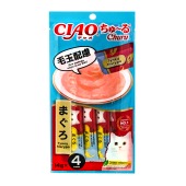 INABA Ciao Churu пюре из тунца магуро для кошек (для вывода шерсти из ЖКТ), 4 шт по 14 г