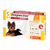 INSPECTOR QUADRO капли для собак 1 - 4 кг, 3 пипетки