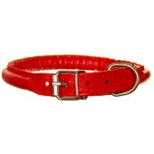 Ошейник кожаный CORD (КРУГЛЫЙ) цветной, d 0,8 см, пряжка 1,4 см, 35 - 40 см