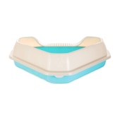 Туалет МУР-МЯУ угловой с бортиком ГОЛУБОЙ (55,5 * 41,5 * 15 см), АЛЬТЕРНАТИВА