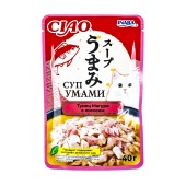 INABA Ciao Суп Умами пауч для кошек (ТУНЕЦ МАГУРО, ЛОСОСЬ), 40 г