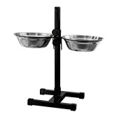 Миска металлическая h30 см, D16 см (нержавеющая сталь) черная, 2*0,5 л, ECO