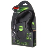 Рулетка CLASSIC M (5 м, 25 кг) ремень, чёрный, FLEXI