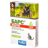БАРС ФОРТЕ капли для кошек, 3 пипетки